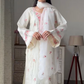 Swati Rathi in Nalini - Ivory White Chanderi Embroidered Suit Set.