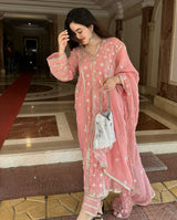Aditi Budhathoki in Sitara - Pink Organza Anarkali Set.