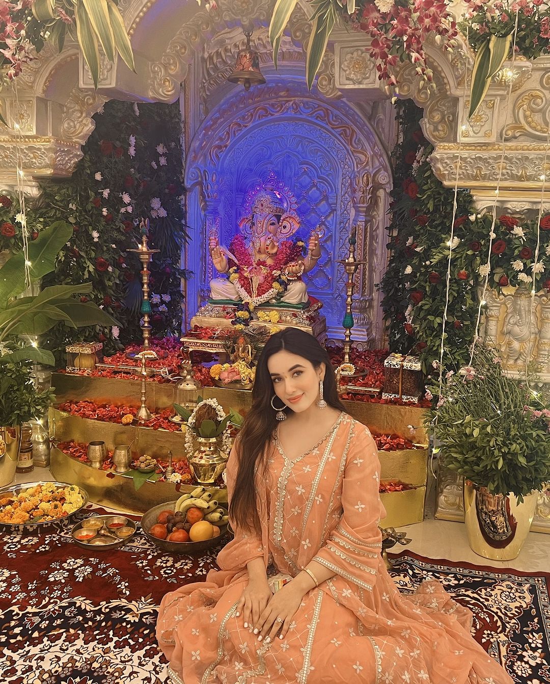 Aditi Budhathoki in Sitara - Pink Organza Anarkali Set.