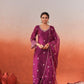 Shivani Pancholi in Khila - Wine Chanderi Embroidered Suit Set