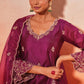 Shivani Pancholi in Khila - Wine Chanderi Embroidered Suit Set