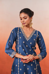 Shivani Pancholi in Gulzaar - Blue Chanderi Embroidered Suit Set