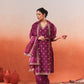 Khushnir - Wine Chanderi Embroidered Suit Set