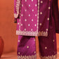 Khushnir - Wine Chanderi Embroidered Suit Set