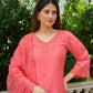 KUMKUM - Pink Chanderi Suit Set