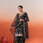 Gulnoor - Black embroidered chanderi suit set