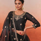 Gulnoor - Black embroidered chanderi suit set