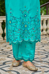 NEELAM - Blue Chanderi Suit Set