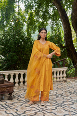 ZARD - Yellow Chanderi Suit Set