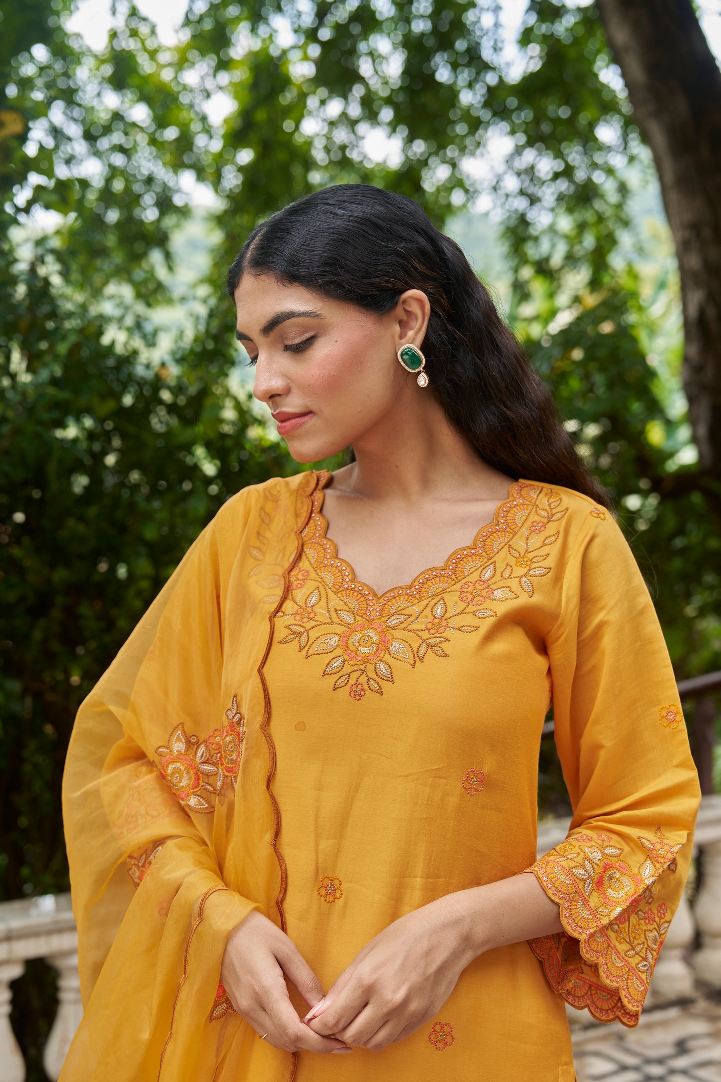 ZARD - Yellow Chanderi Suit Set