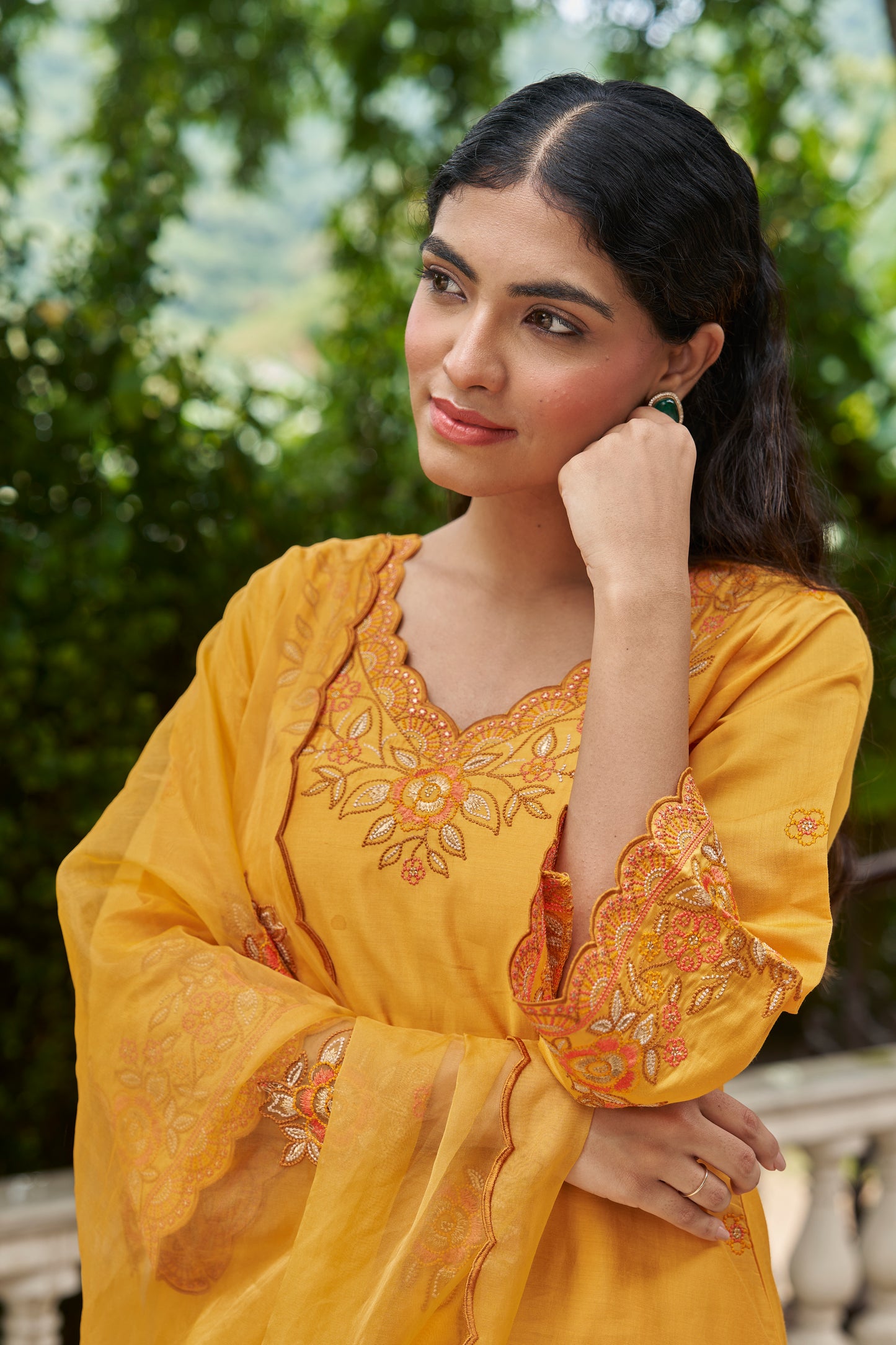 ZARD - Yellow Chanderi Suit Set