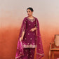 Bani - Wine Chanderi Embroidered Suit Set