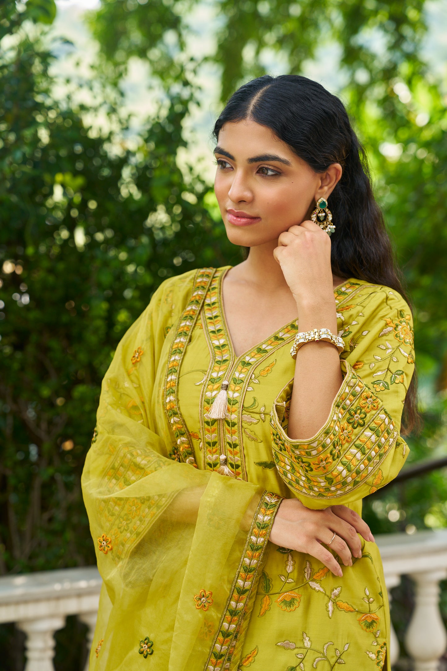 NARMA - Green Chanderi Suit Set
