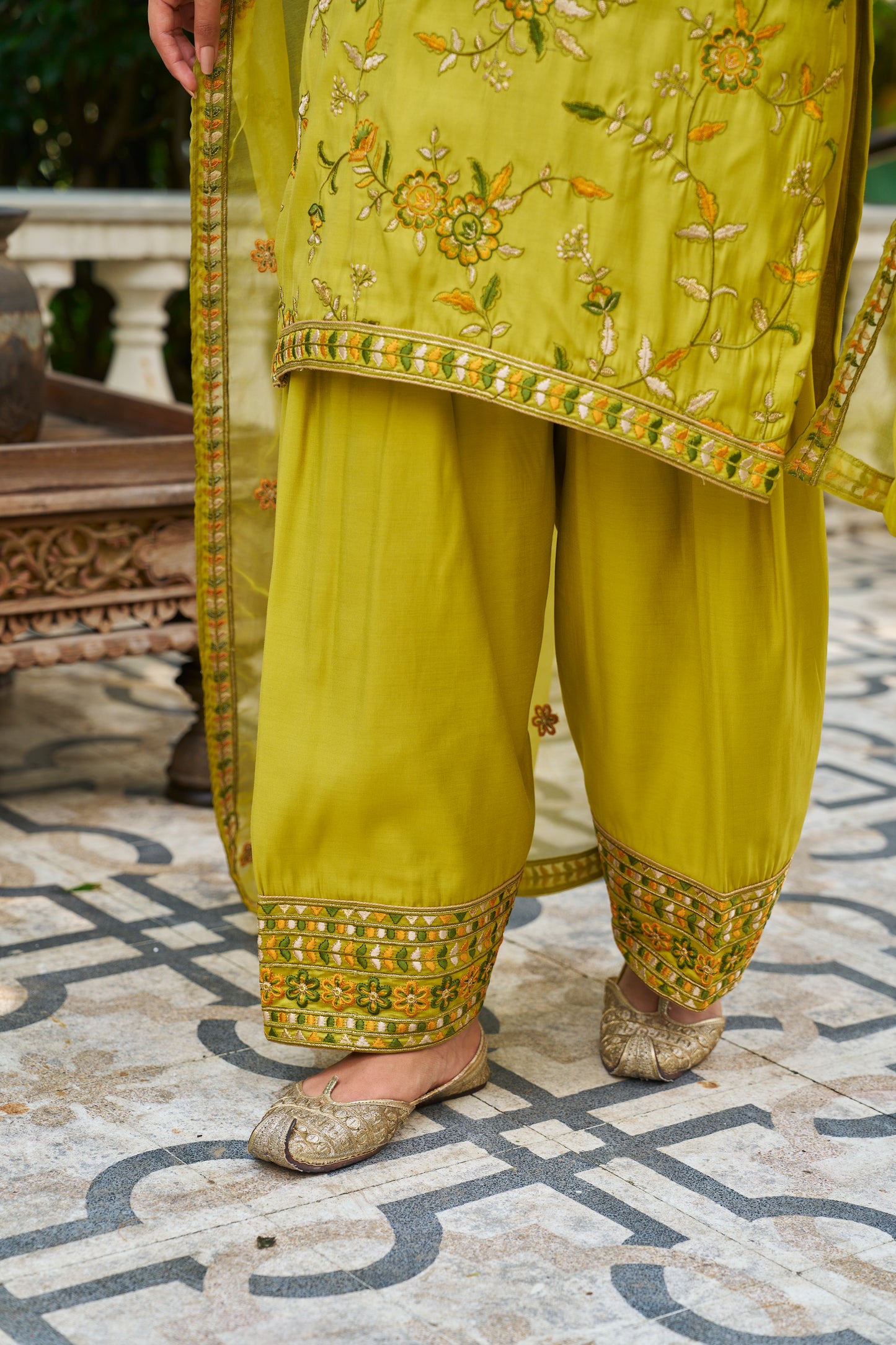 NARMA - Green Chanderi Suit Set