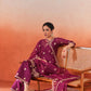Bani - Wine Chanderi Embroidered Suit Set
