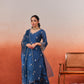 Firoz - Blue Chanderi Embroidered Suit Set