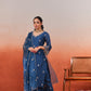 Shreyashi Verma in Firoz - Blue Chanderi Embroidered Suit Set