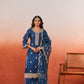 Nauheed Cyrusi in  Gul- Blue Embroidered Chanderi Suit Set