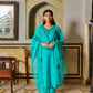 TURKI - Blue Chanderi Suit Set