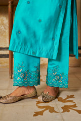 TURKI - Blue Chanderi Suit Set