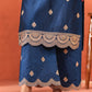 Nauheed Cyrusi in  Gul- Blue Embroidered Chanderi Suit Set