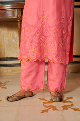 SINDORI - Pink Chanderi Suit Set