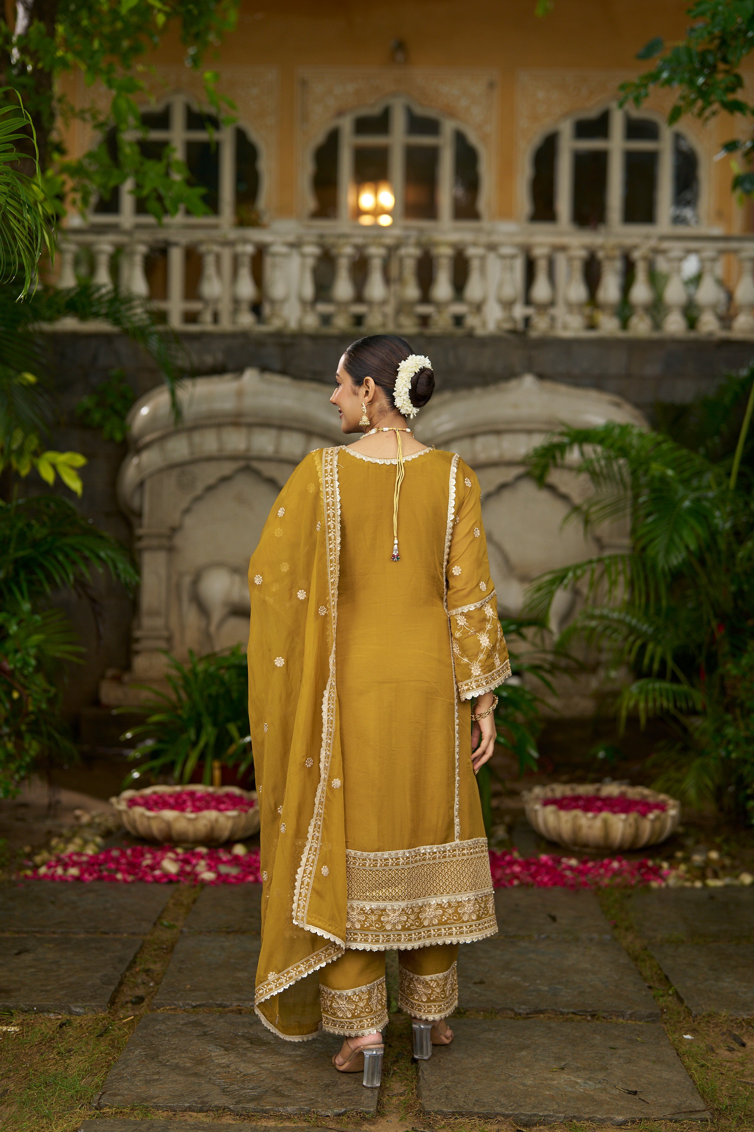 DIA - Yellow Organza A-line Suit Set