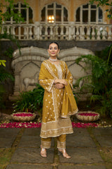DIA - Yellow Organza A-line Suit Set