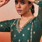 Gul-o-rang - Green Chanderi Embroidered Suit Set