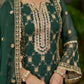 ISHITA - Green Organza A-line Suit Set