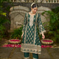 ISHITA - Green Organza A-line Suit Set