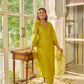 CHAKOR - Green Chanderi Suit Set
