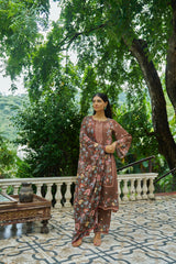 CHANDRIKA - Brown Suit Set