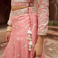 Heera - Pink Organza Lehenga Set.