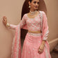 Heera - Pink Organza Lehenga Set.