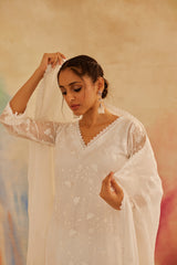 Aseem Ivory White Embroidered Straight Suit Set