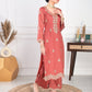 Kreesha in Rust Chanderi Suit Set