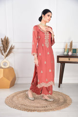 Kreesha in Rust Chanderi Suit Set