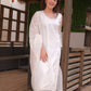 Simran Sethi in Aseem Ivory White Embroidered Straight Suit Set