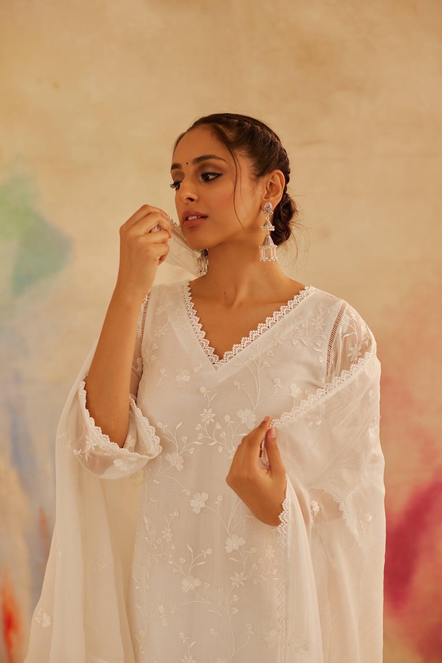 Aseem Ivory White Embroidered Straight Suit Set