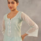 Savani - Mint Green Embroidered Suit Set.