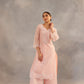 Diksha Juneja in Kamal - Peach Embroidered Suit Set.
