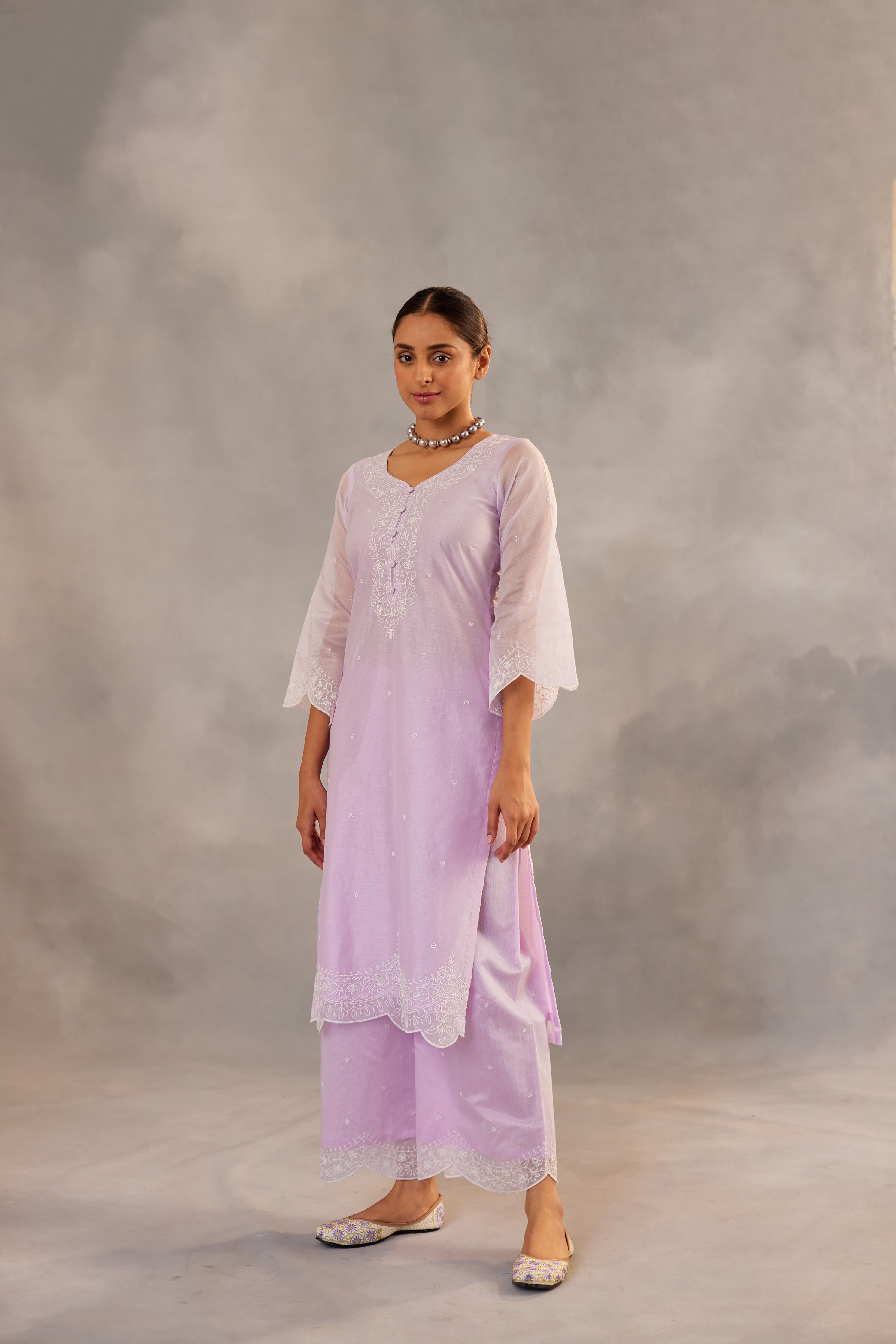 Nayab Midha in Kesar - Lavender Embroidered Suit Set