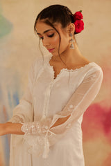 Vanshika Gaba in Aseem Ivory White Embroidered Straight Suit Set