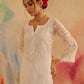Aseem Ivory White Embroidered A-Line Suit Set