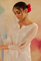 Shivani Ranghuvanshi in Aseem Ivory White Embroidered Straight Suit Set