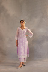 Gul - Lavender Embroidered Suit Set.