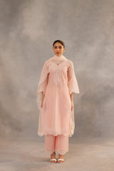 Kamal - Peach Embroidered Suit Set.