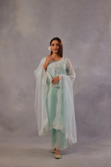 Sadabahaar - Mint Green Embroidered Suit Set.