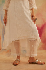 Aseem Ivory White Embroidered A-Line Suit Set